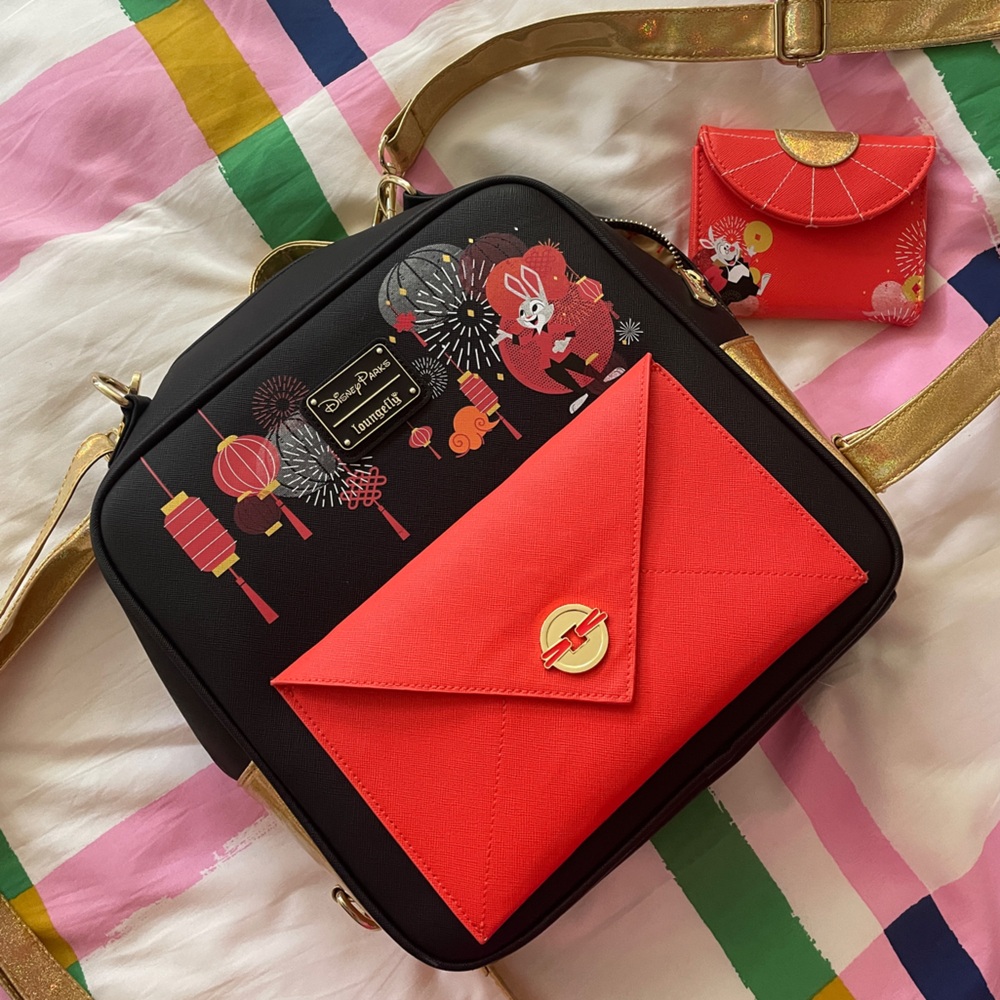 Disney Parks Loungefly Lunar New Year 2023 Convertible Backpack Bag & Wallet Set